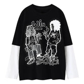 Anime Print Oversized Sweatshirt